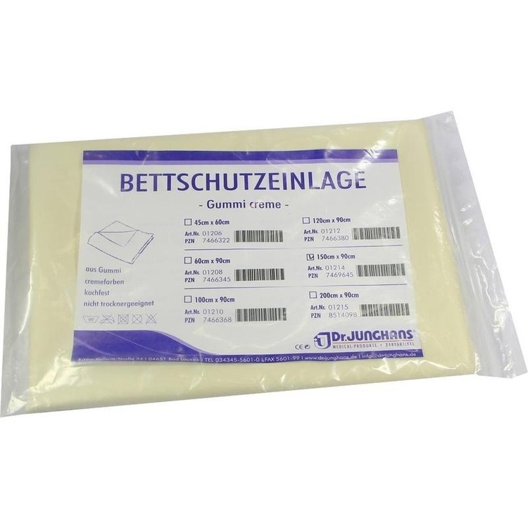 BETTSCHUTZEINLAGE Gummi 90x150 cm creme 1 St