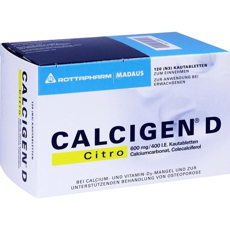 CALCIGEN D Citro 600 mg/400 I.E. Kautabletten 120 St