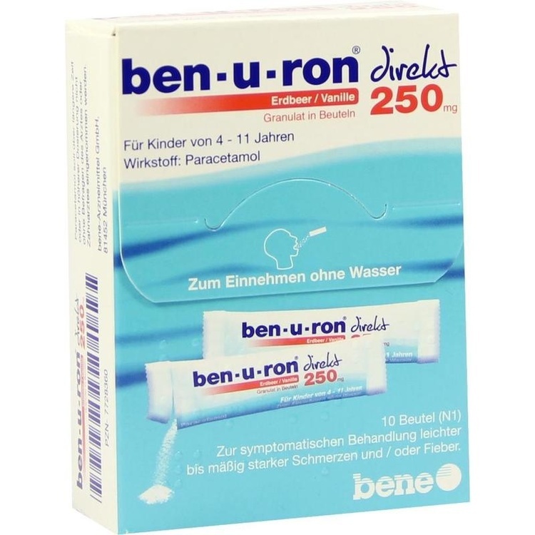 BEN-U-RON direkt 250 mg Granulat Erdbeer/Vanille 10 St