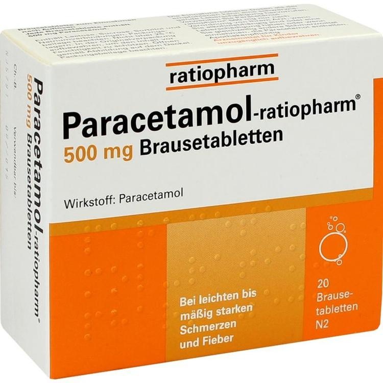 PARACETAMOL-ratiopharm 500 mg Brausetabletten 20 St