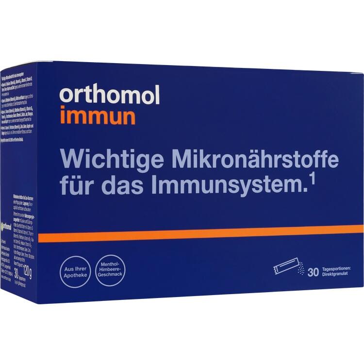ORTHOMOL Immun Direktgranulat Himbeer/Menthol 30 St