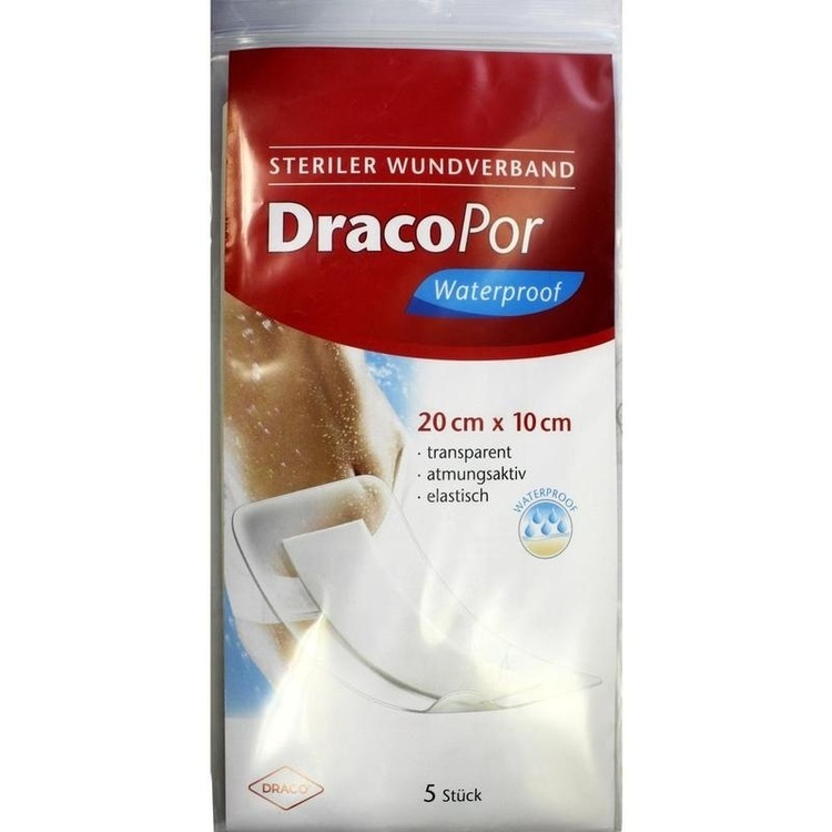 DRACOPOR waterproof Wundverband 10x20 cm steril 5 St