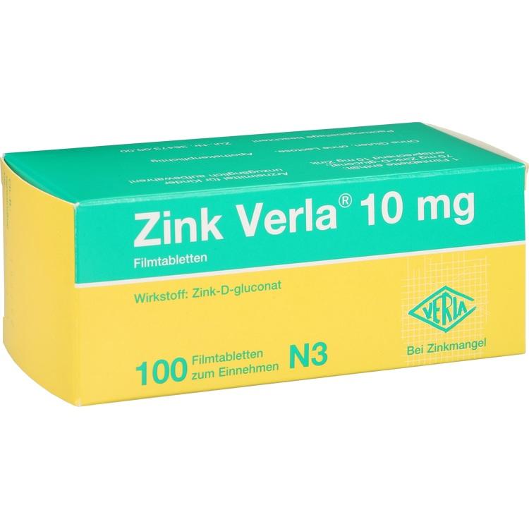 ZINK VERLA 10 mg Filmtabletten 100 St