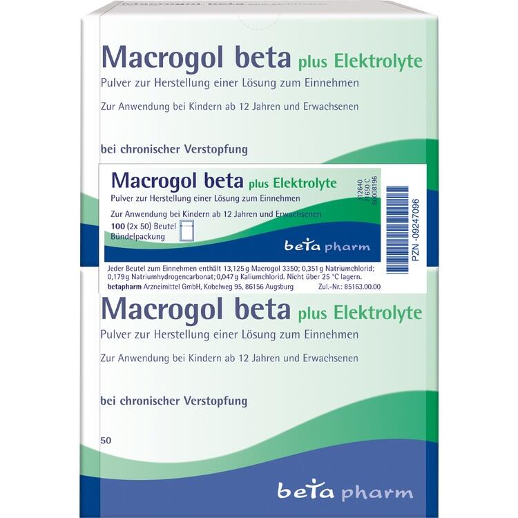 MACROGOL beta plus Elektrolyte Plv.z.H.e.L.z.Einn. 100 St