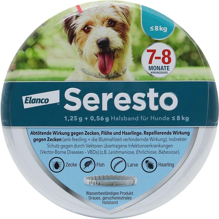 SERESTO 1,25g + 0,56g Halsband für Hunde bis 8kg 1 St