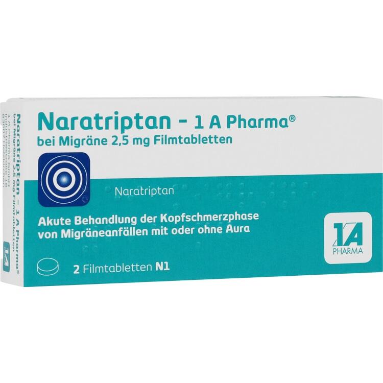 NARATRIPTAN-1A Pharma bei Migräne 2,5 mg Filmtabl. 2 St