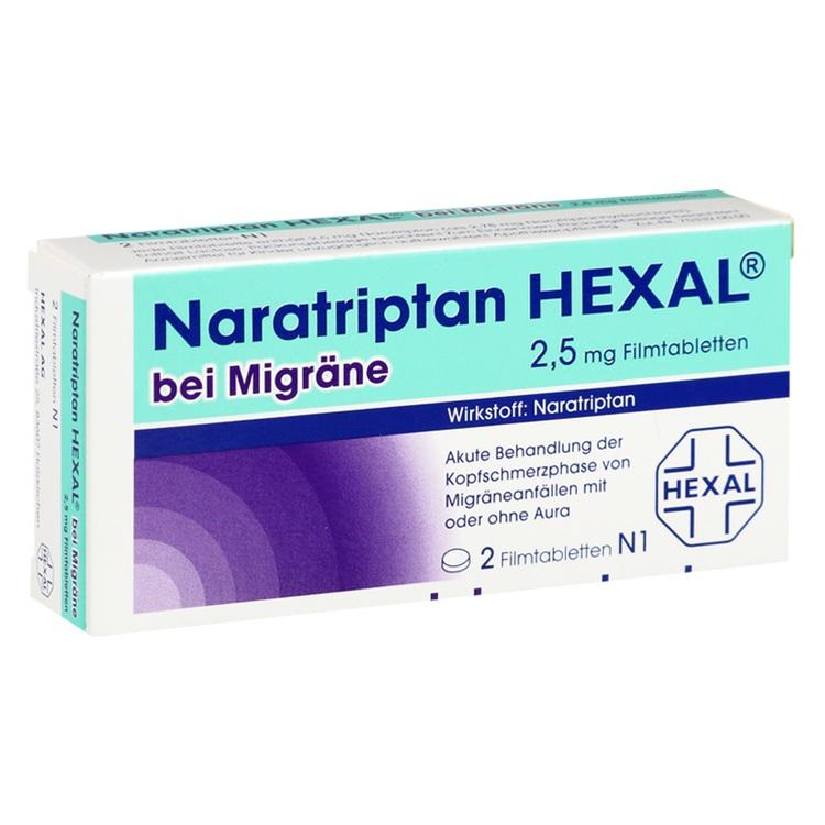 NARATRIPTAN HEXAL bei Migräne 2,5 mg Filmtabletten 2 St