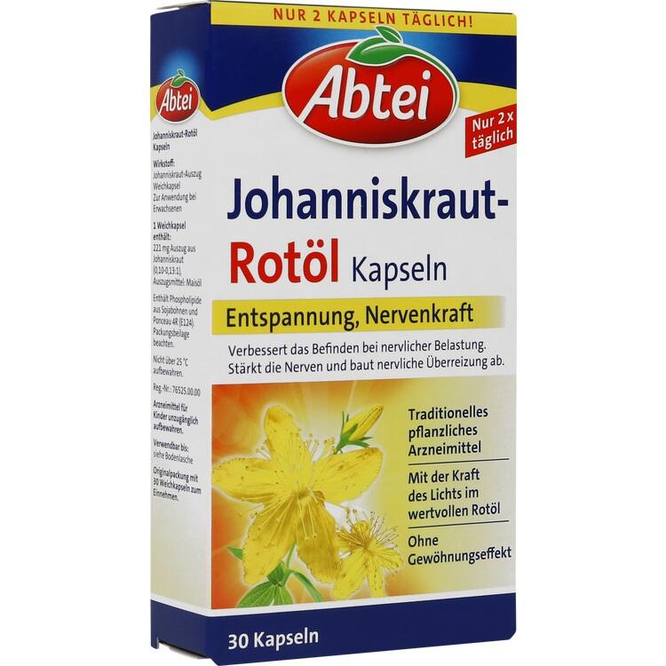 ABTEI Johanniskraut Rotöl Kapseln 30 St