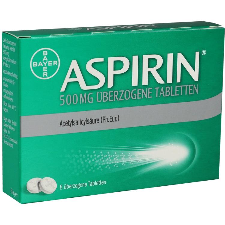 ASPIRIN 500 mg überzogene Tabletten 8 St