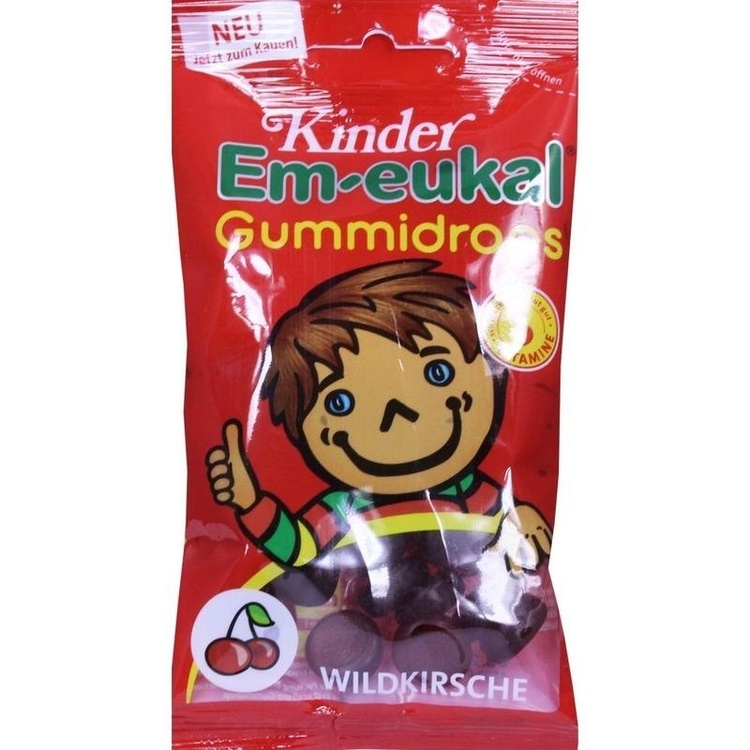 EM-EUKAL Kinder Gummidrops Wildkirsche zuckerhalt. 75 g