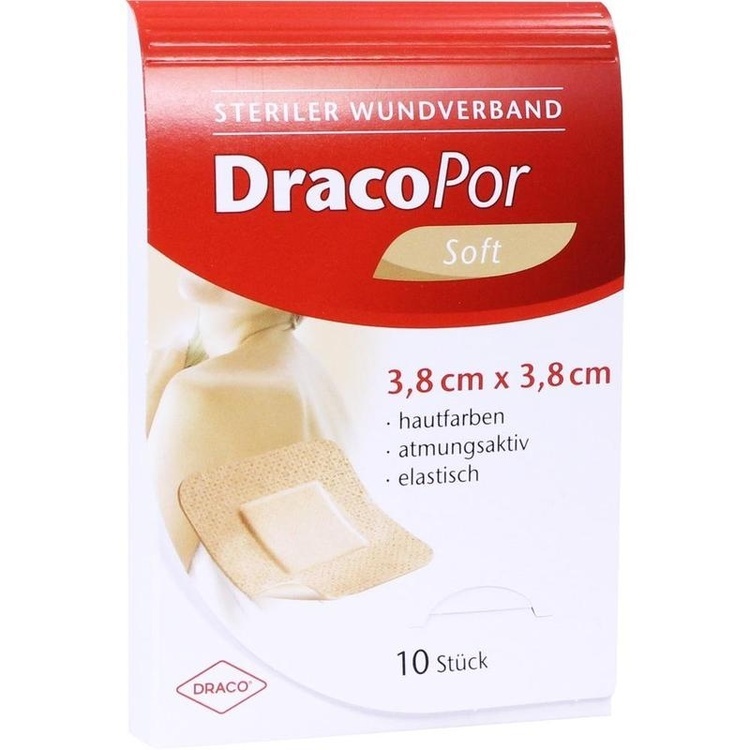 DRACOPOR Wundverband 3,8x3,8 cm steril hautfarben 10 St