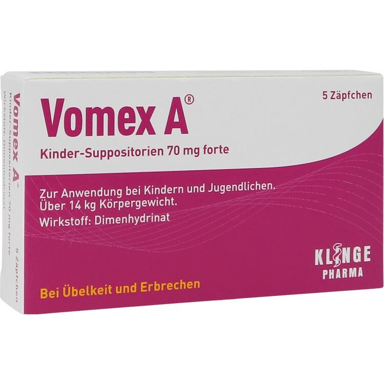 VOMEX A Kinder-Suppositorien 70 mg forte 5 St