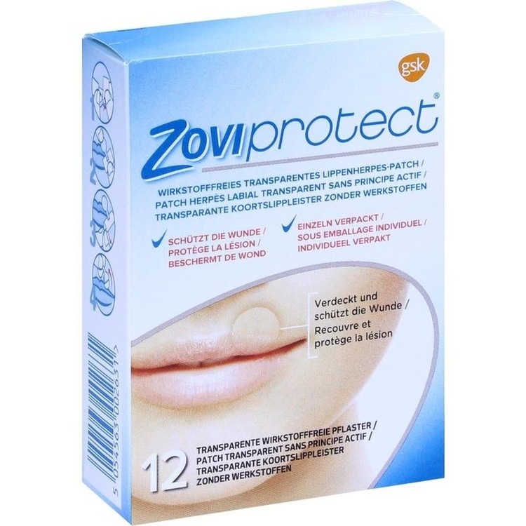 ZOVIPROTECT Lippenherpes-Patch transparent 12 St