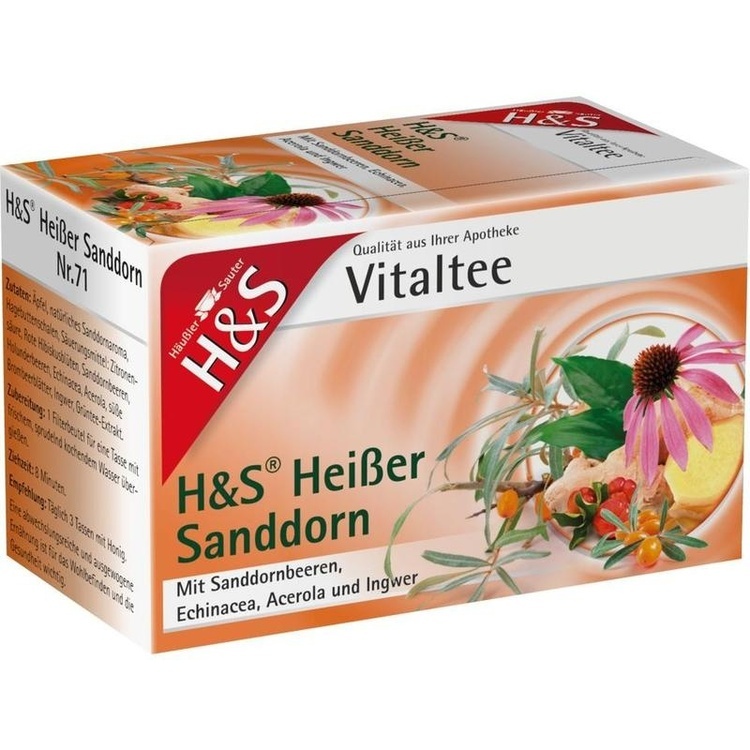 H&S heißer Sanddorn Vitaltee Filterbeutel 20X2.0 g