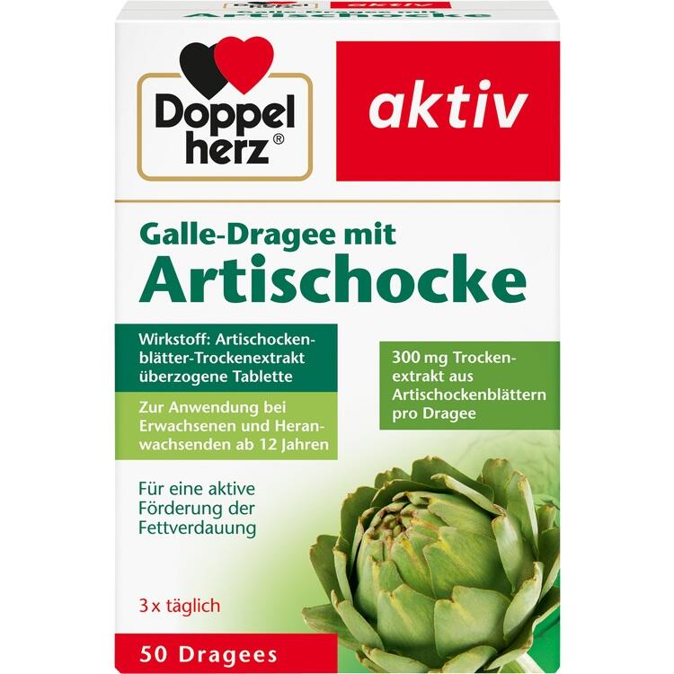 DOPPELHERZ Galle-Dragee mit Artischocke 50 St