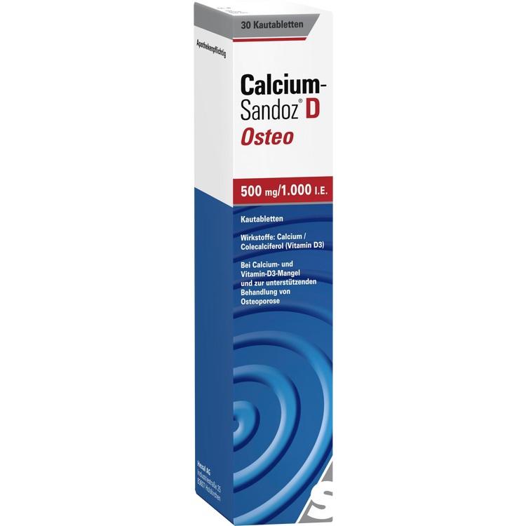 CALCIUM SANDOZ D Osteo 500 mg/1.000 I.E. Kautabl. 30 St