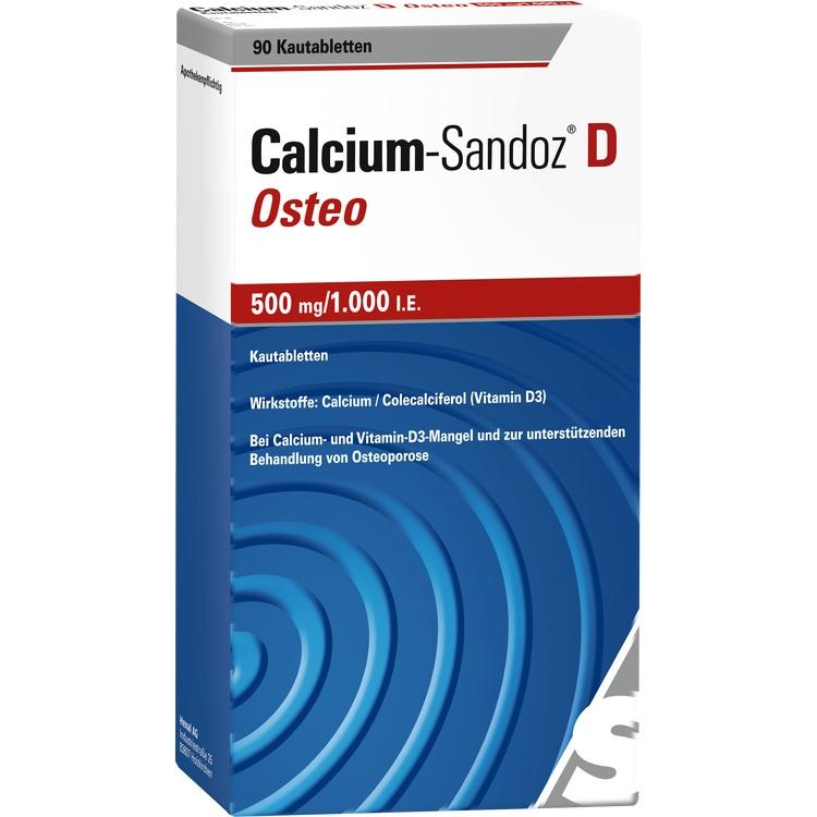 CALCIUM SANDOZ D Osteo 500 mg/1.000 I.E. Kautabl. 90 St