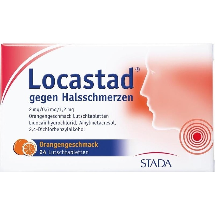 LOCASTAD gegen Halsschmerzen Orange Lutschtabl. 24 St