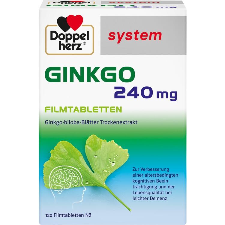 DOPPELHERZ Ginkgo 240 mg system Filmtabletten 120 St