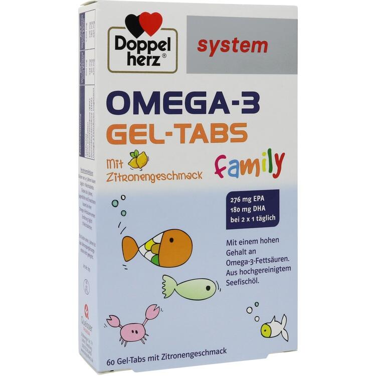 DOPPELHERZ Omega-3 Gel-Tabs family system 60 St