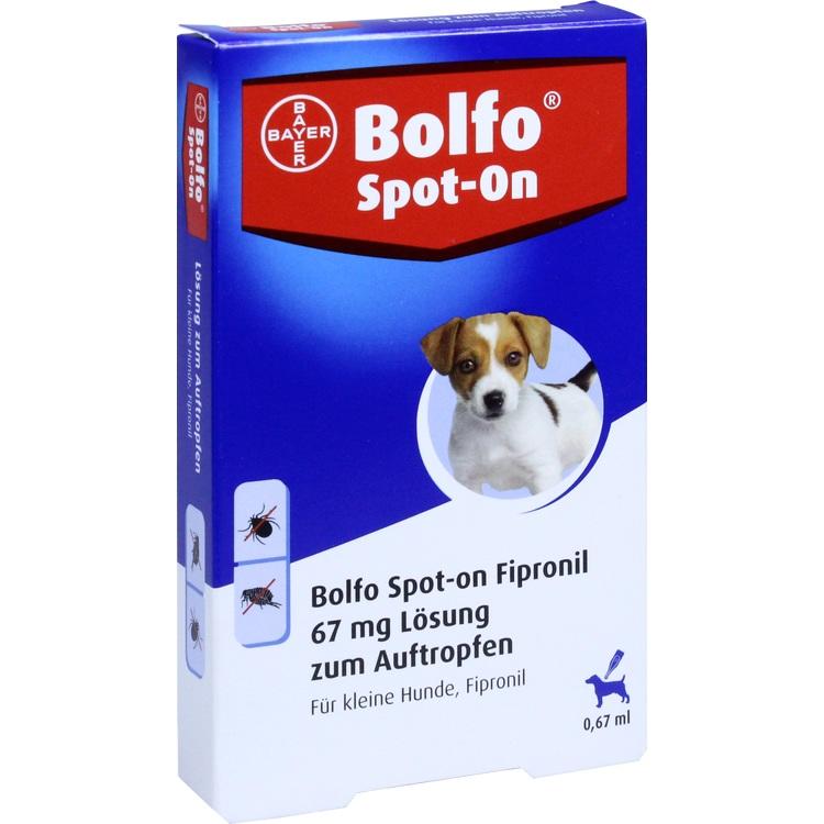 BOLFO Spot-On Fipronil 67 mg Lsg.f.kleine Hunde 3 St