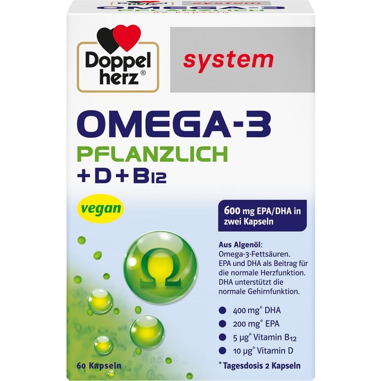 DOPPELHERZ Omega-3 pflanzlich system Kapseln 60 St
