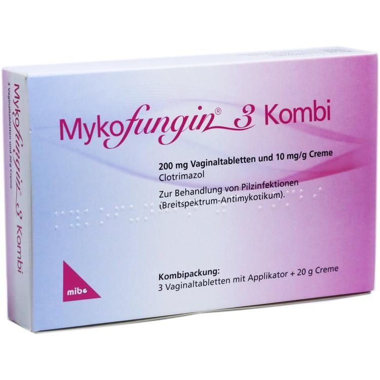 MYKOFUNGIN 3 Kombi 200 mg Vaginaltab.+10 mg/g Cre. 1 St