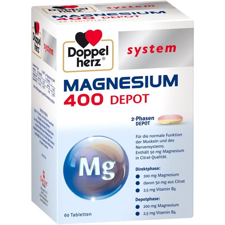 DOPPELHERZ Magnesium 400 Depot system Tabletten 60 St