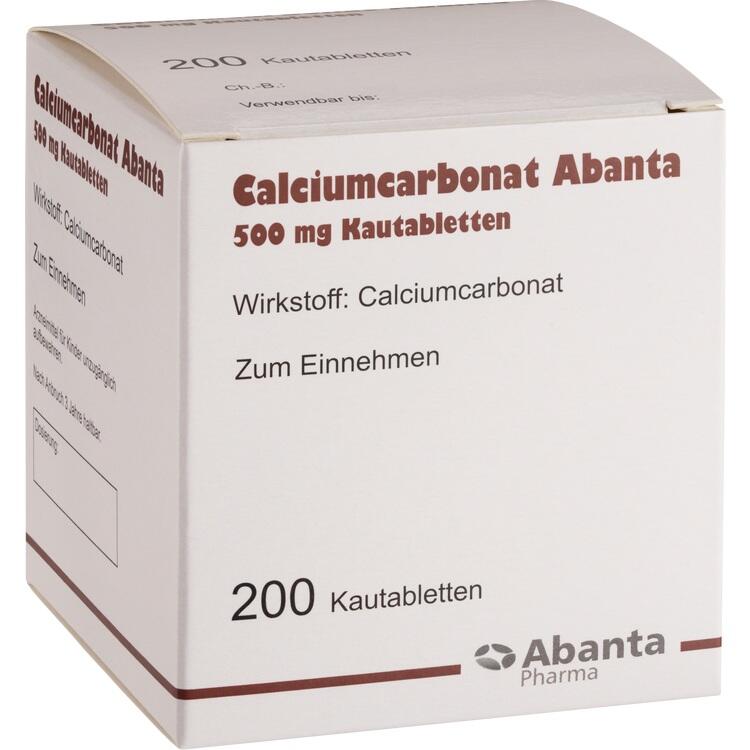 CALCIUMCARBONAT ABANTA 500 mg Kautabletten 200 St