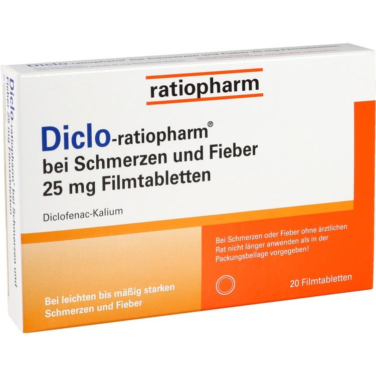 DICLO-RATIOPHARM bei Schmerzen u.Fieber 25 mg FTA 20 St