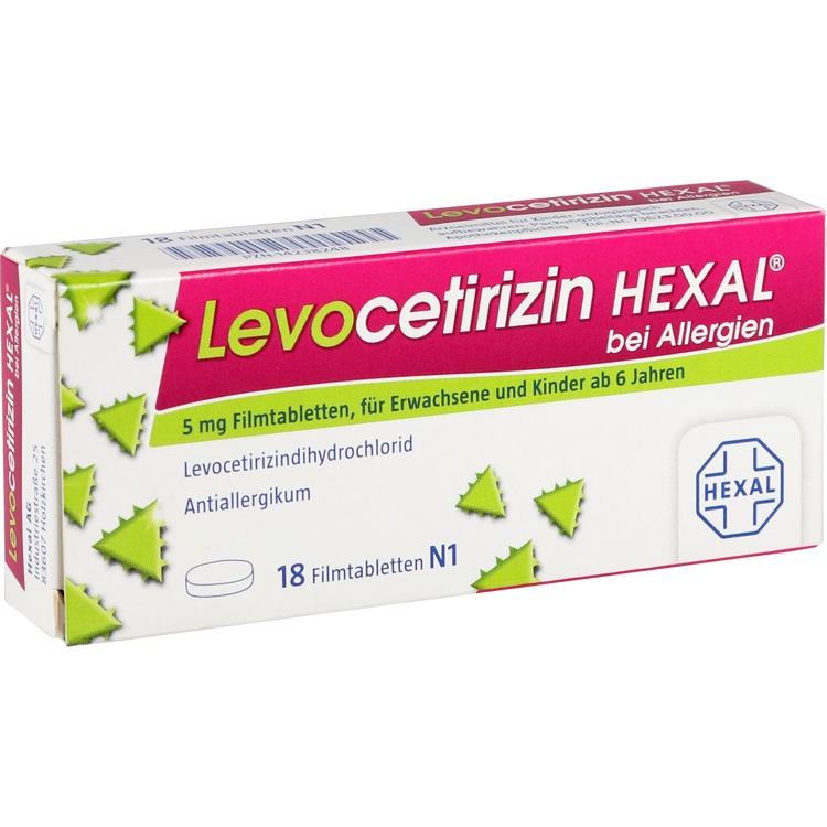 LEVOCETIRIZIN HEXAL bei Allergien 5 mg Filmtabl. 18 St