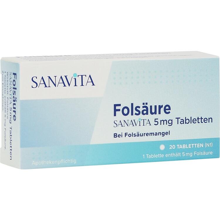 FOLSÄURE SANAVITA 5 mg Tabletten 20 St