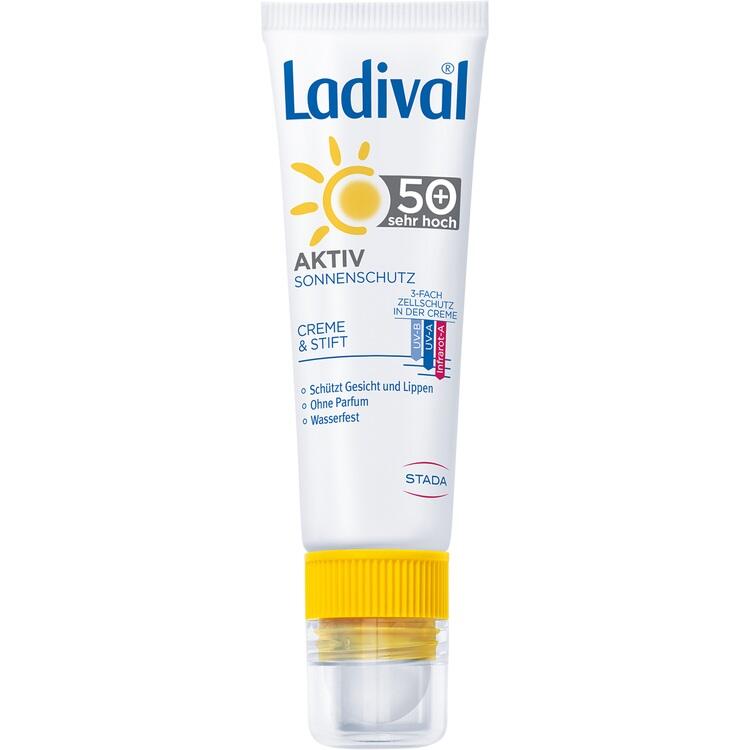 LADIVAL Aktiv Sonnenschutz Gesicht&Lippen LSF 50+ 1 P
