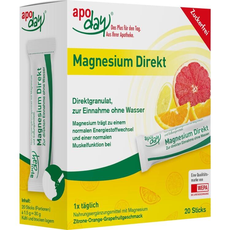 APODAY Magnesium Direkt Sticks 20X1.5 g