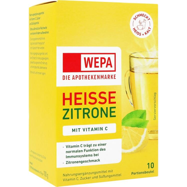 WEPA heiße Zitrone+Vitamin C Pulver 10X10 g